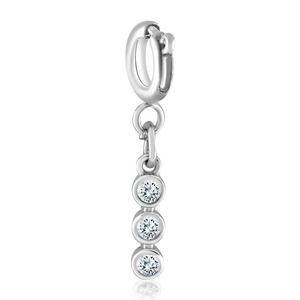 Cubic Zirconia Triple Drop Charm